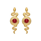 Pendientes con Cristal Rojo acabado oro 18k - Edrak