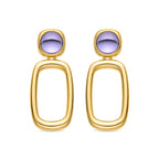 Pendientes con Cristal Morado acabado oro 18k - Orzur