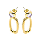 Pendientes con Cristal Morado acabado oro 18k - Orzur