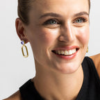 Pendientes con Cristal Morado acabado oro 18k - Orzur