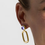 Pendientes con Cristal Morado acabado oro 18k - Orzur