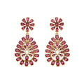 Pendientes con Circonita Rubí acabado oro 18k - Sharam