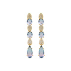 Pendientes con Circonita Multicolor acabado oro 18k - Dirio