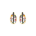 Pendientes con Circonita Multicolor acabado oro 18k - Habyo