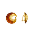 Pendientes con Resina Ambar acabado oro 18k - Overnya