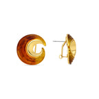 Pendientes con Resina Ambar acabado oro 18k - Overnya