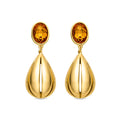 Pendientes con Cuarzo Hidrotermal Naranja acabado oro 18k - Goneth