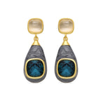 Pendientes con Ojo de Gato acabado oro 18k - Sethi