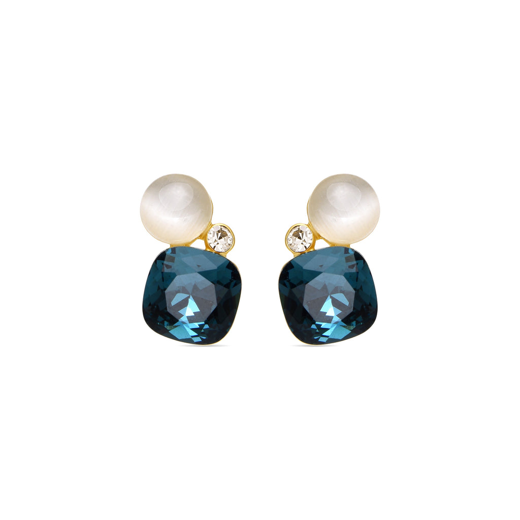 Pendientes con Ojo de Gato acabado oro 18k - Sitla