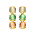 Pendientes con Ojo de Gato Multicolor acabado oro 18k - Shureo