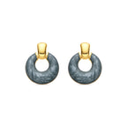 Pendientes con Lacado Azul acabado oro 18k - Fores