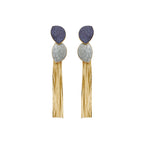 Pendientes con Lacado Azul acabado oro 18k - Gori