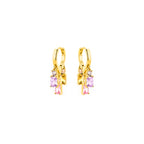 Pendientes con Circonita Multicolor acabado oro 18k - Lanik