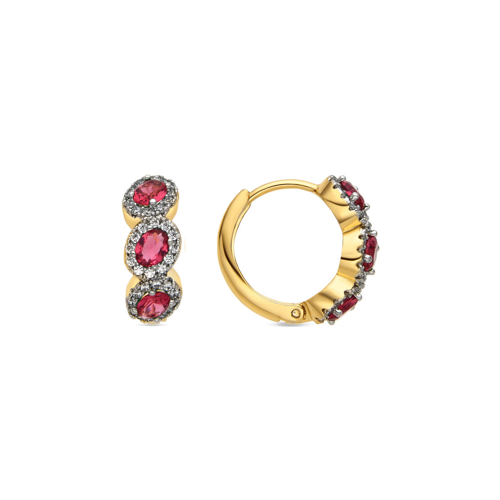 Pendientes con Circonita Zafiro acabado oro 18k - Cinel