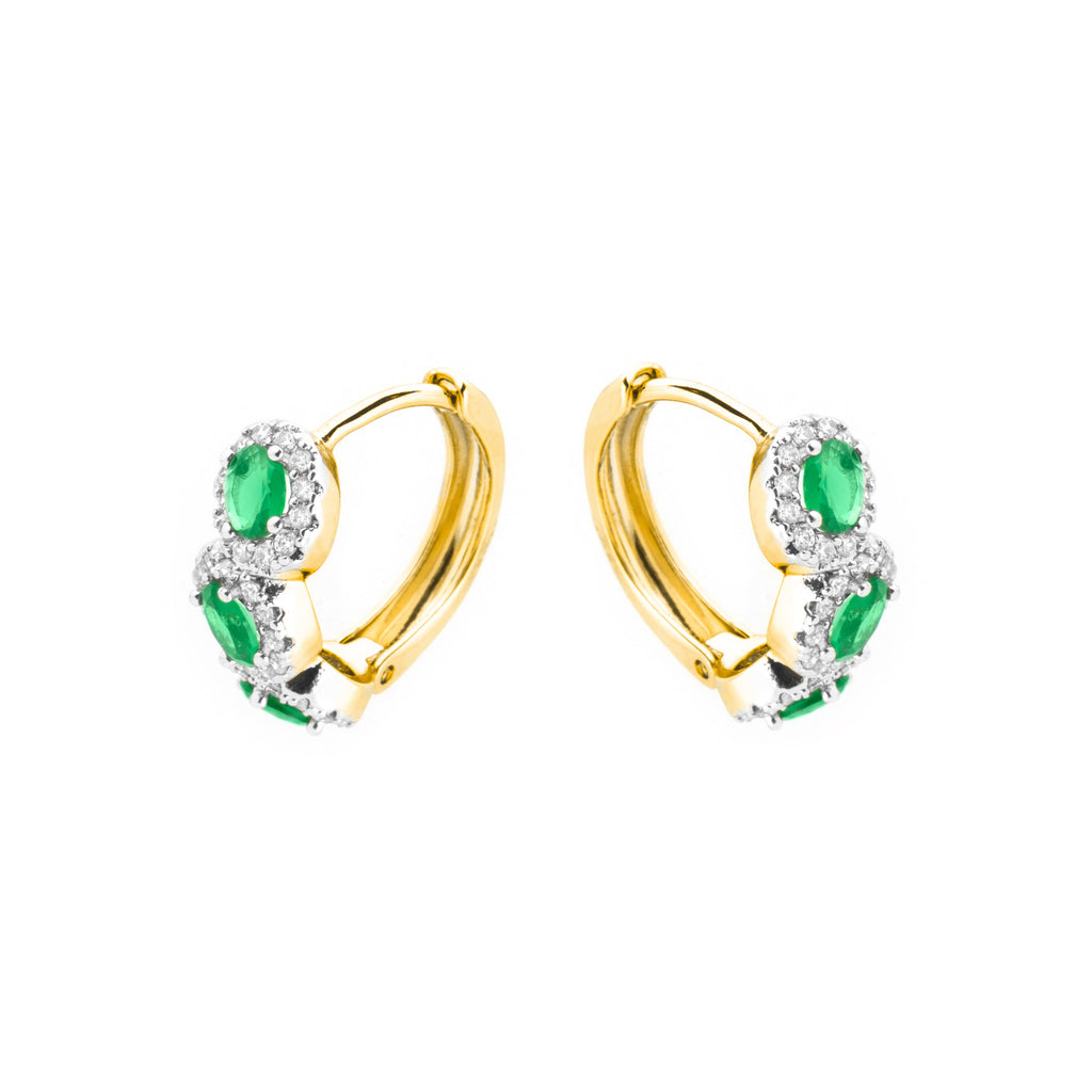 Pendientes con Circonita Zafiro acabado oro 18k - Cinel