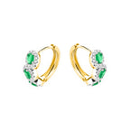 Pendientes con Circonita Zafiro acabado oro 18k - Cinel