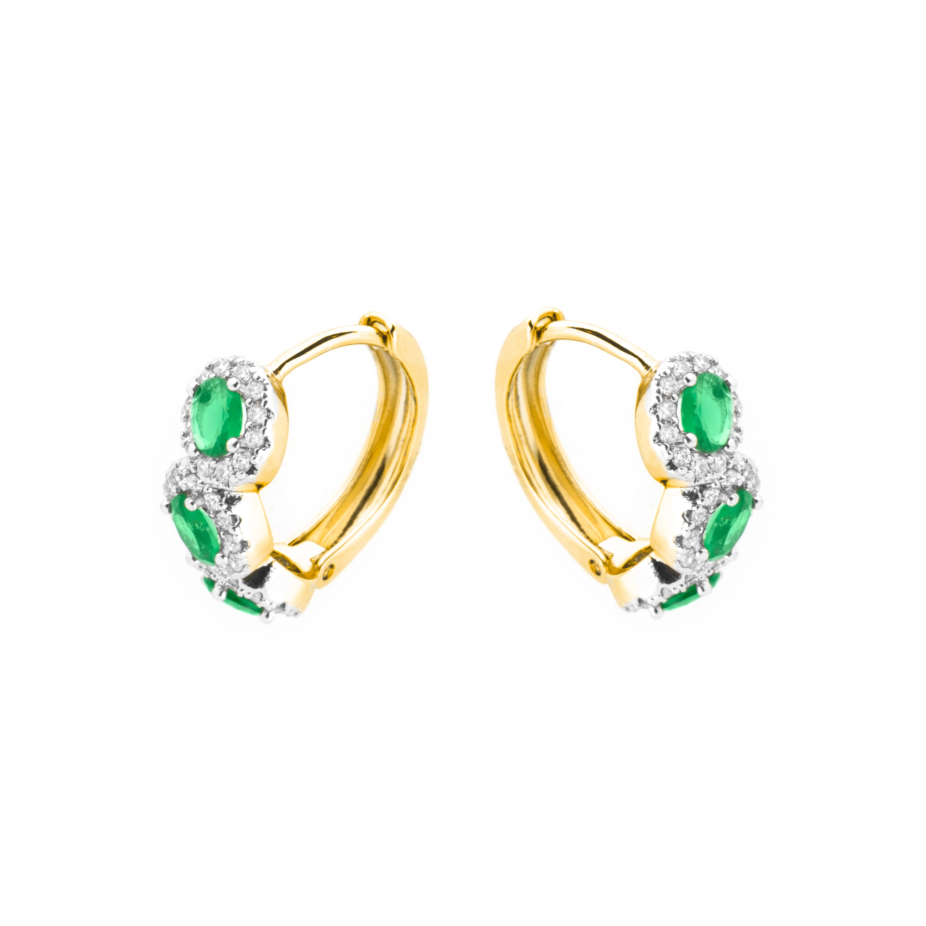 Pendientes con Circonita Zafiro acabado oro 18k - Cinel