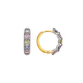 Pendientes con Circonita Amatista acabado oro 18k - Yrat