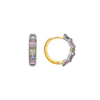 Pendientes con Circonita Amatista acabado oro 18k - Yrat