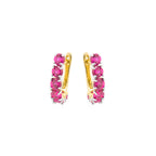 Pendientes con Circonita Rubí acabado oro 18k - Kine