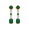 Pendientes con Circonita Esmeralda acabado oro 18k - Layzy