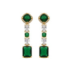 Pendientes con Circonita Esmeralda acabado oro 18k - Layzy