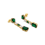 Pendientes con Circonita Esmeralda acabado oro 18k - Layzy