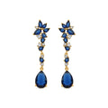 Pendientes con Circonita Zafiro acabado oro 18k - Ulies