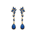 Pendientes con Circonita Zafiro acabado oro 18k - Ulies