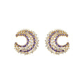 Pendientes con Circonita Multicolor acabado oro 18k - Abdos