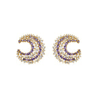 Pendientes con Circonita Multicolor acabado oro 18k - Abdos