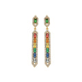 Pendientes con Circonita Multicolor acabado oro 18k - Brima