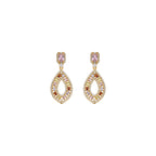 Pendientes con Circonita Multicolor acabado oro amarillo 18k - Roria