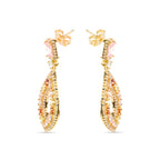 Pendientes con Circonita Multicolor acabado oro amarillo 18k - Roria