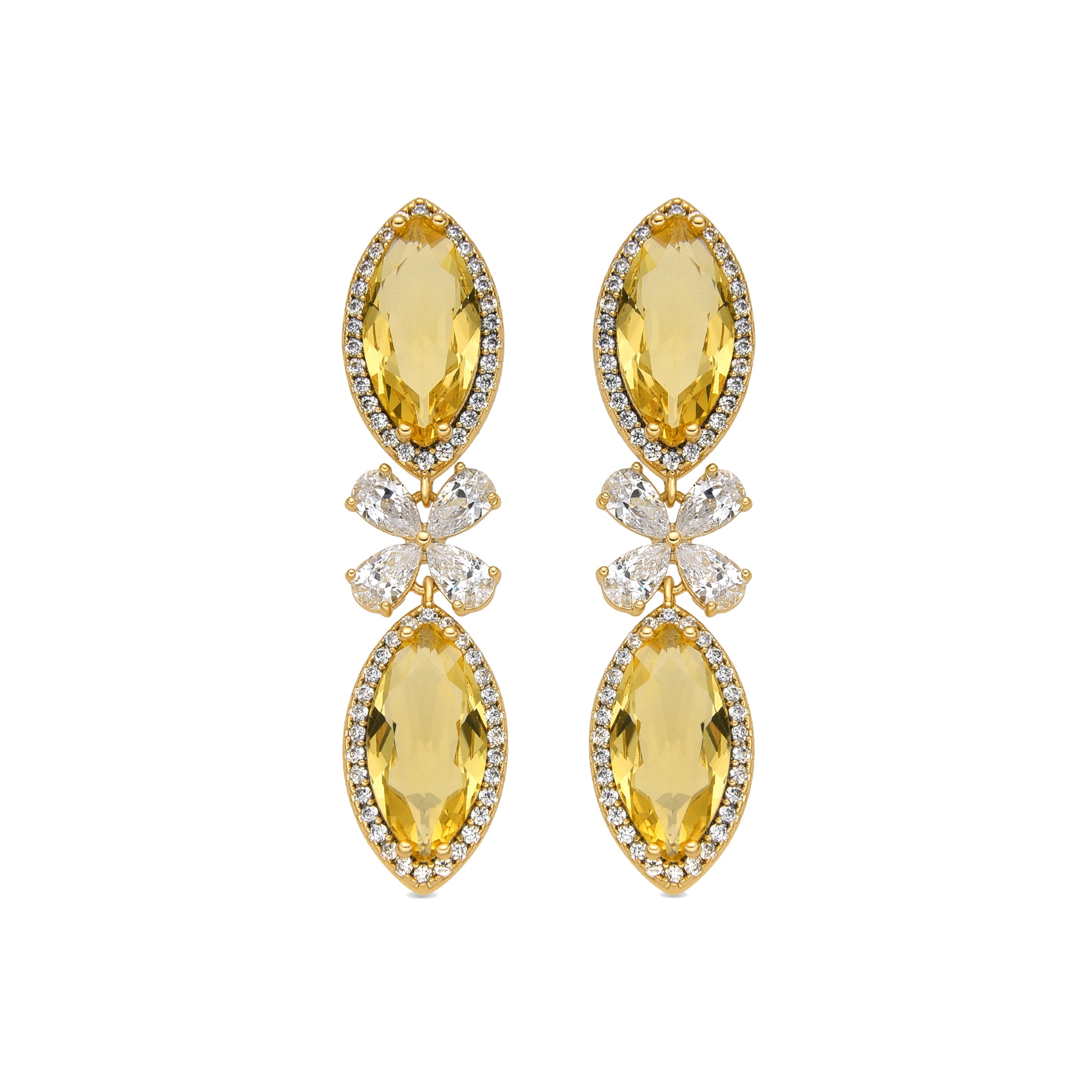 Pendientes con Padparadscha acabado oro 18k - Dimeo