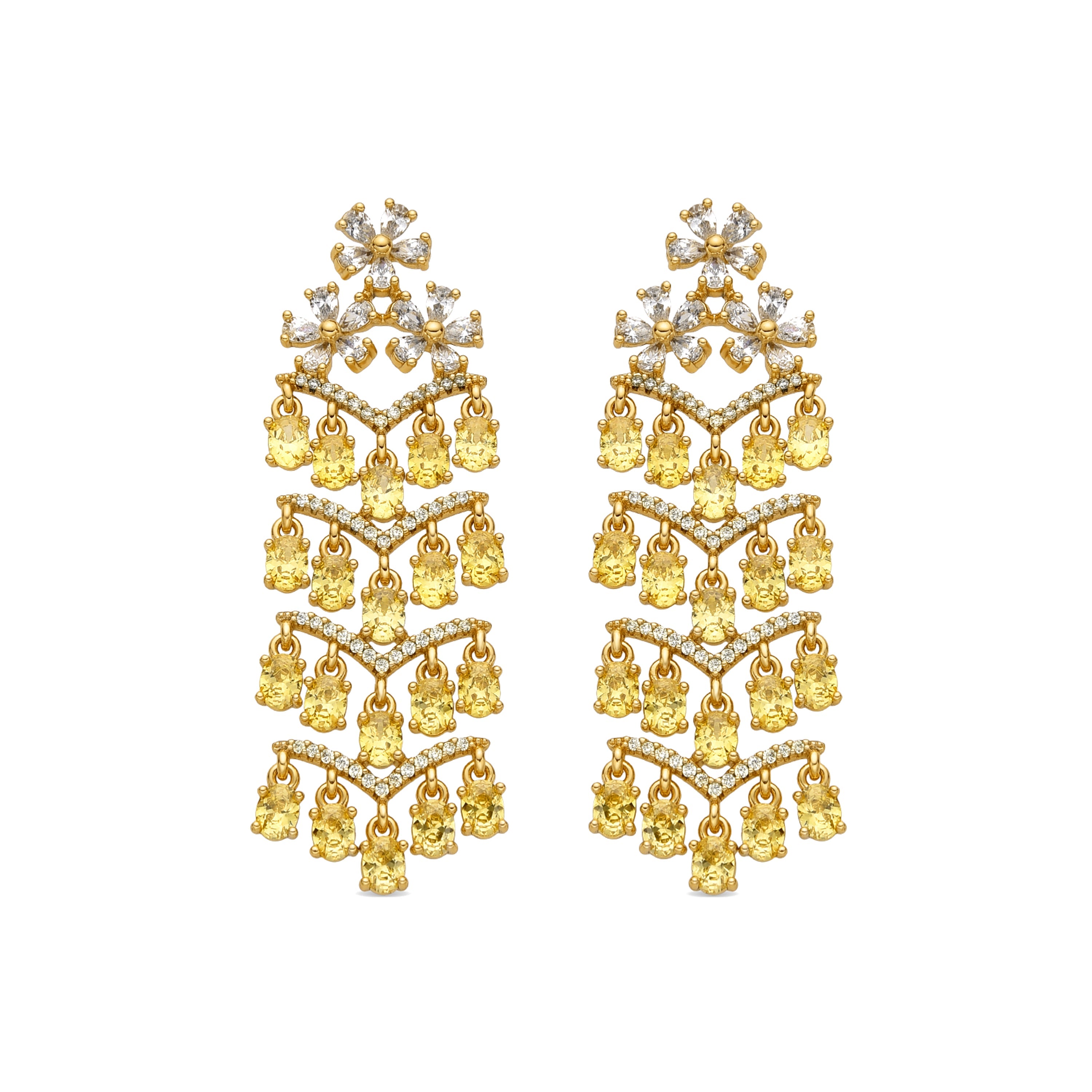 Pendientes con Padparadscha acabado oro 18k - Heweo
