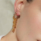 Pendientes con Padparadscha acabado oro 18k - Heweo