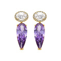 Pendientes con Circonita Amatista acabado oro 18k - Ryvea
