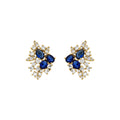 Pendientes con Circonita Zafiro acabado oro 18k - Ciame