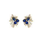 Pendientes con Circonita Zafiro acabado oro 18k - Ciame