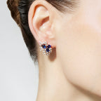 Pendientes con Circonita Zafiro acabado oro 18k - Ciame