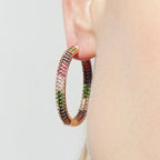 Pendientes con Circonita Multicolor acabado plata - Zanki
