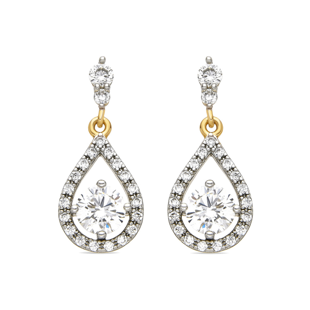 Pendientes con Circonita Brillante acabado oro 18k - Lessia