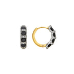 Pendientes con Circonita Onix acabado oro 18k - Braso