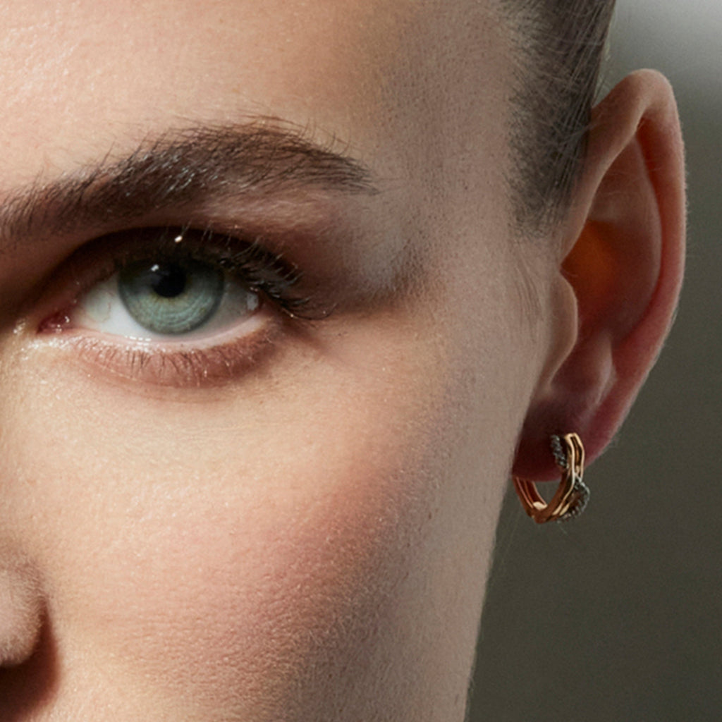 Pendientes con Circonita Brillante acabado oro 18k - Lonte