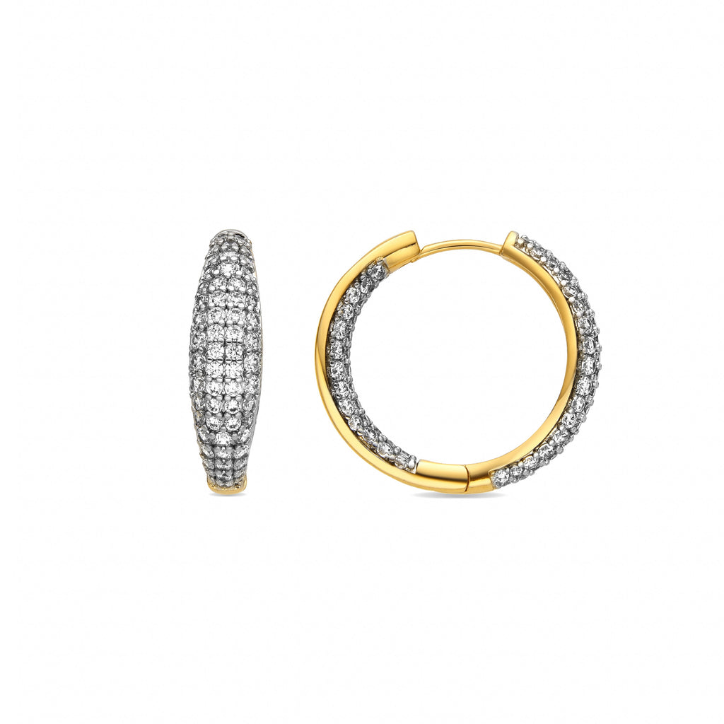 Pendientes con Circonita Brillante acabado oro 18k - Lioa