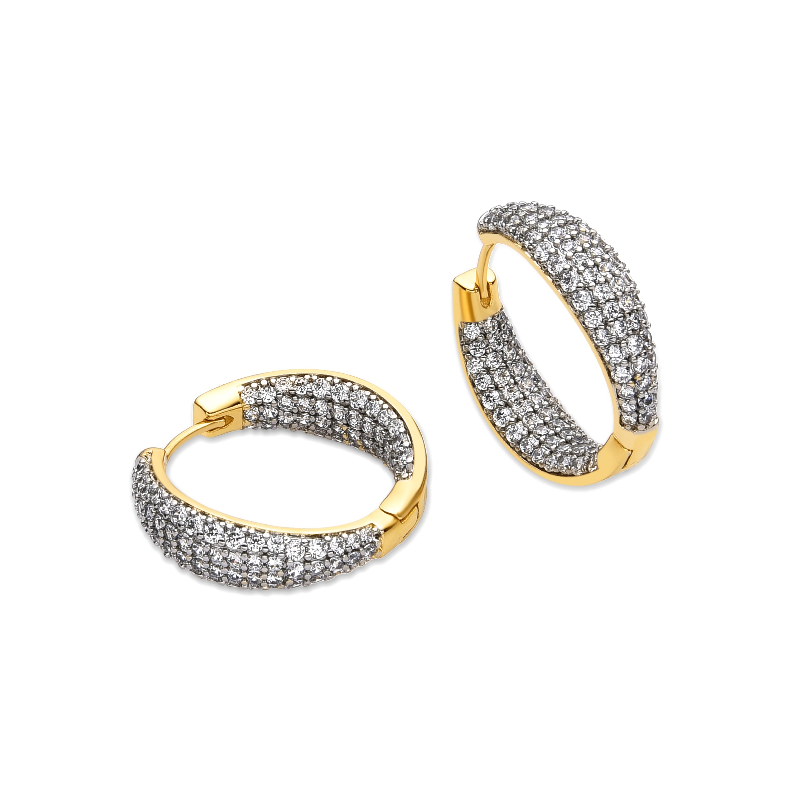 Pendientes con Circonita Brillante acabado oro 18k - Lioa