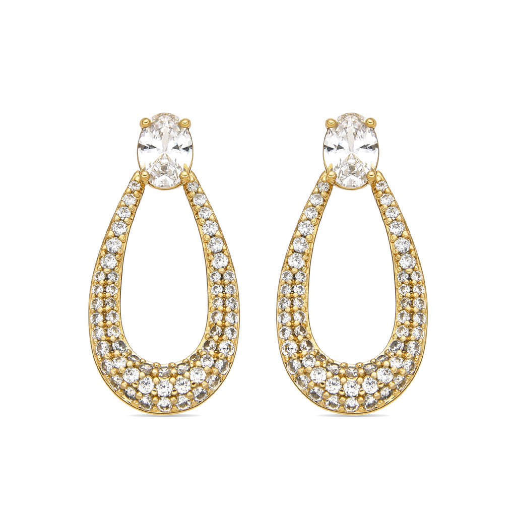 Pendientes con Circonita Brillante acabado oro 18k - Iame