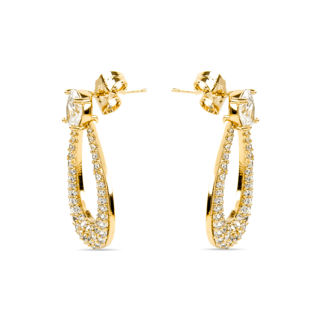 Pendientes con Circonita Brillante acabado oro 18k - Iame