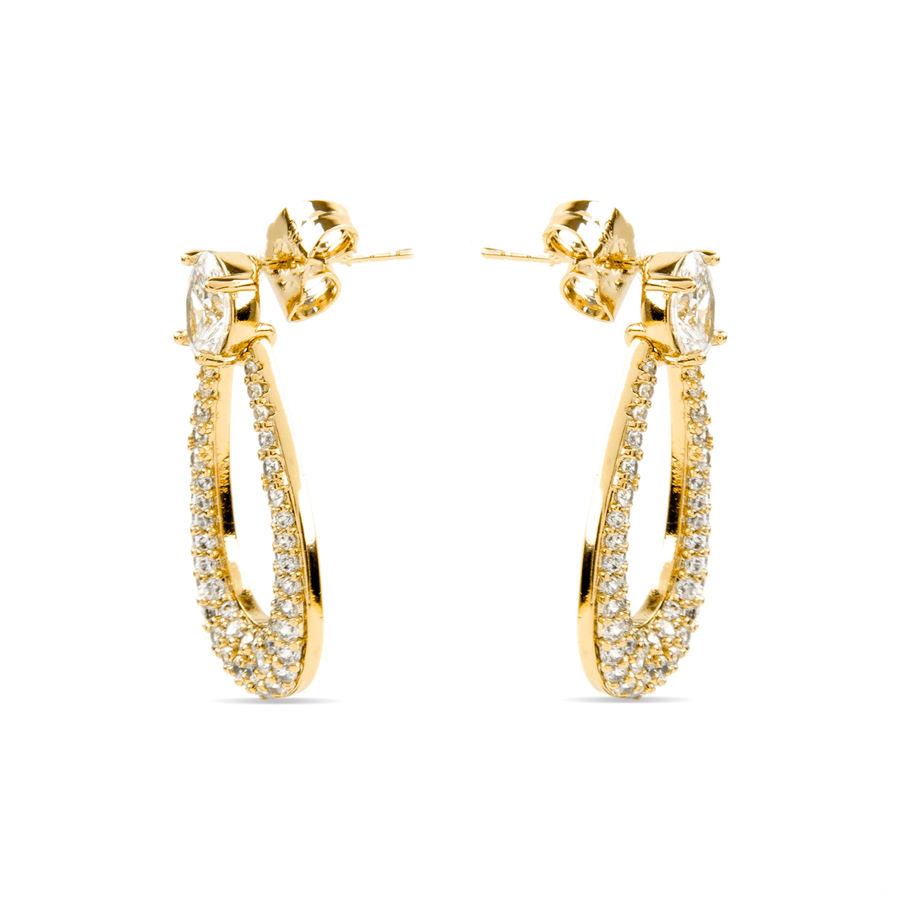Pendientes con Circonita Brillante acabado oro 18k - Iame